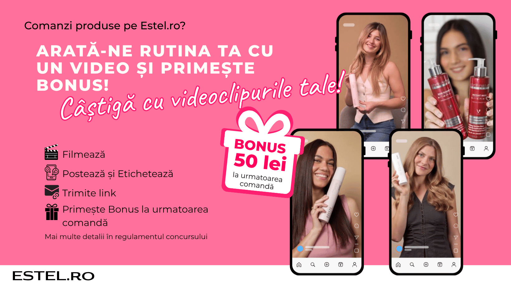 Câștigă bonus 50 LEI cu Reel-urile tale!