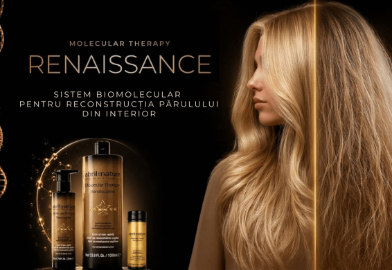 Abril et Nature a lansat Molecular Therapy Renaissance – sistemul biomolecular care reconstruiește părul din Interior