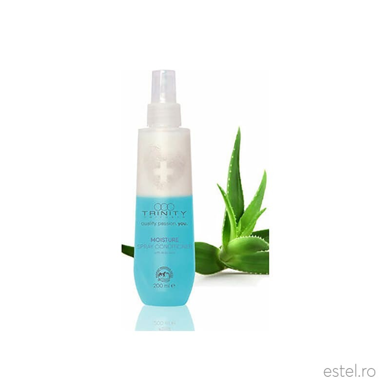 Spray balsam conditioner hidratare intensa cu aloe vera pentru par essentials moisture trinity haircare, 200 ml