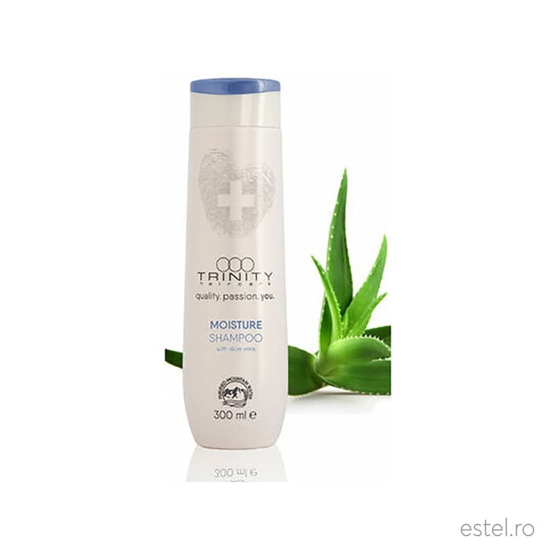 Sampon hidratare intensa cu aloe vera pentru par Essentials Moisture Trinity Haircare, 300 ml