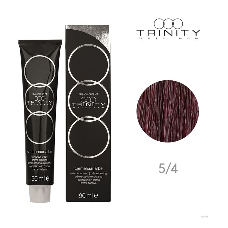 Vopsea crema pentru par COT Trinity Haircare 5/4 Maro deschis rosu, 90 ml