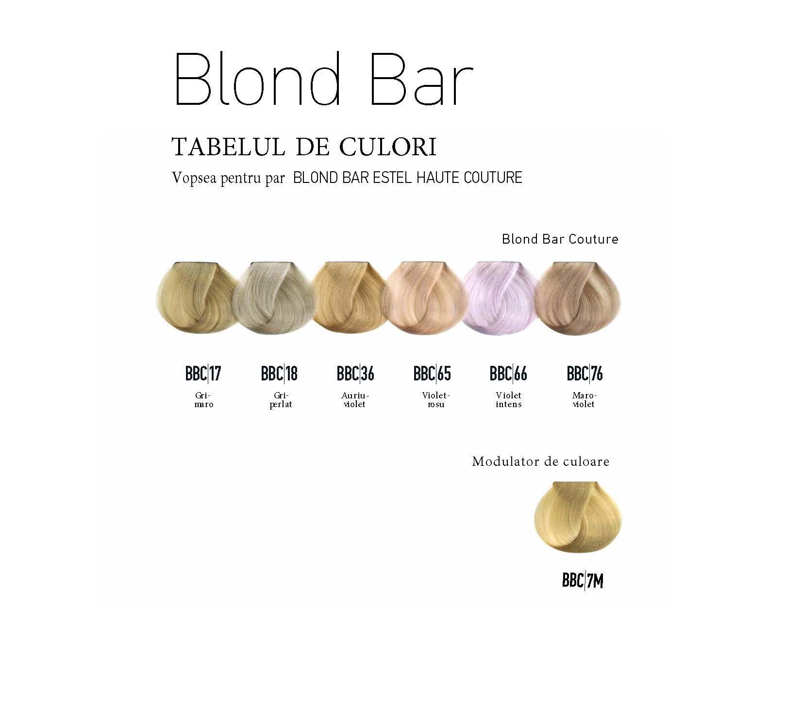 Vopsea permanenta pentru par Blond Bar Couture BBC/17 Blond gri-maro 60 ml