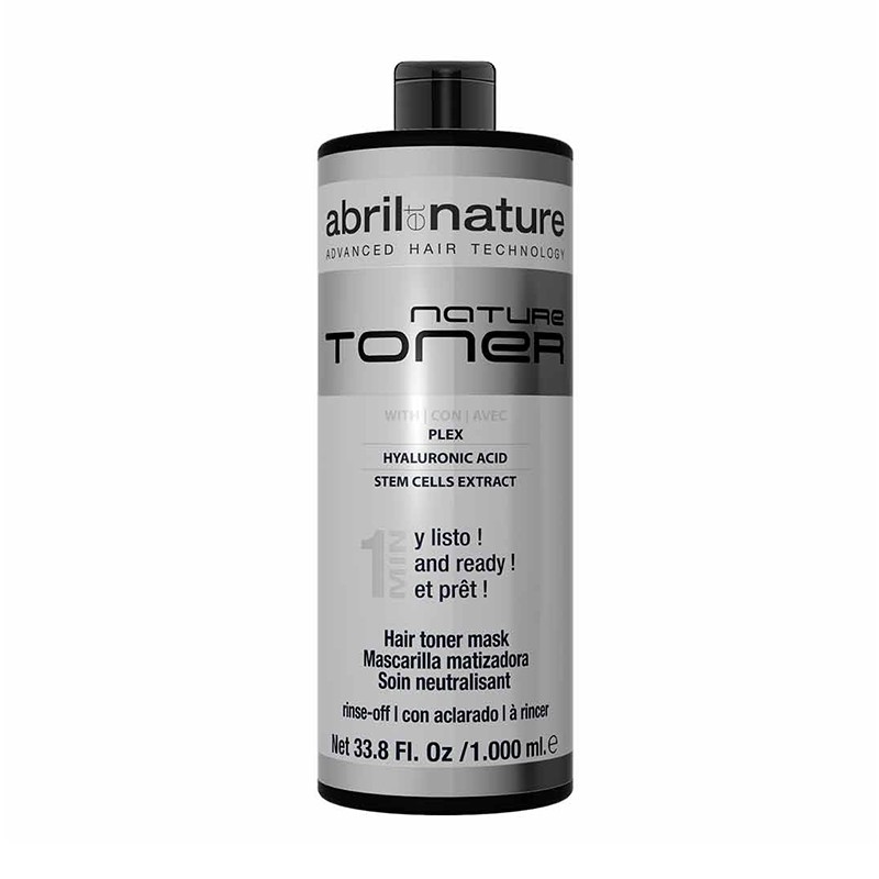 Masca nuantatoare cu acid hialuronic pentru par nature tonner abril et nature 13.8 blond ultra deschis bej-perlat, 1000 ml