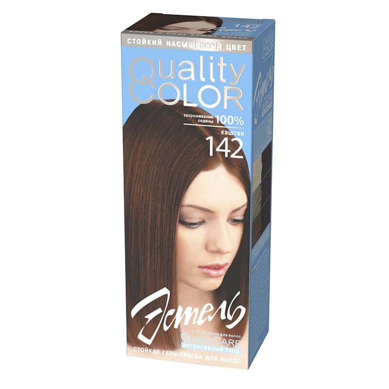 Vopsea-gel permanenta pentru par ESTEL Quality Color 142, Castaniu 142 poza noua reduceri 2022