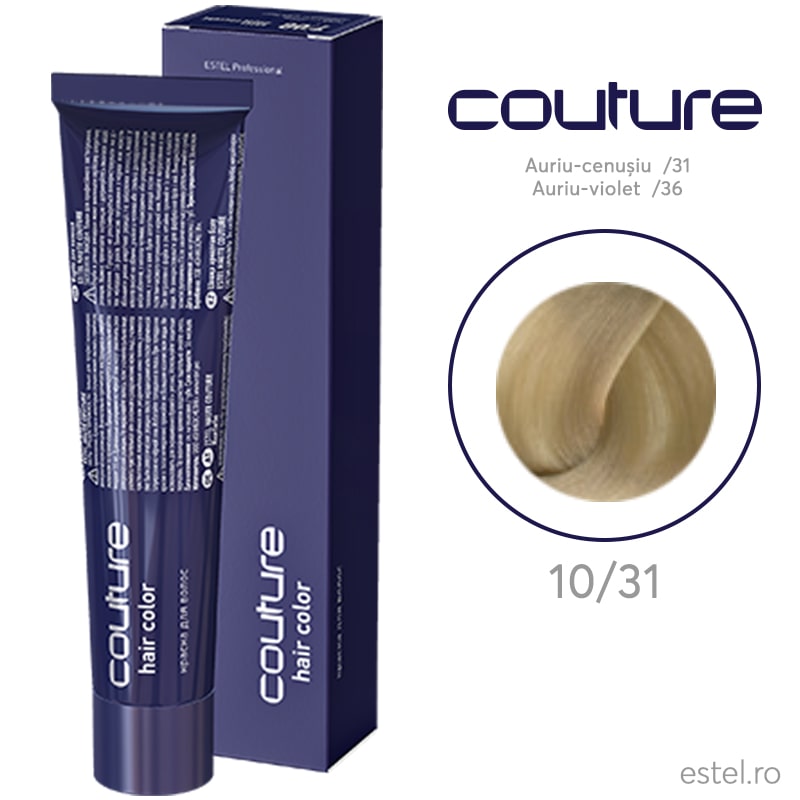 Vopsea permanenta pentru par Haute Couture 10/31 Blond platinat auriu cenusiu 60 ml