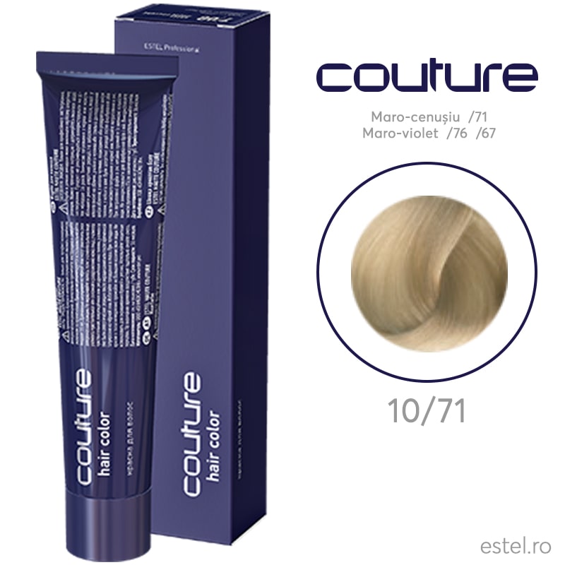 Vopsea permanenta pentru par Haute Couture 10/71 Blond platinat maro cenusiu 60 ml
