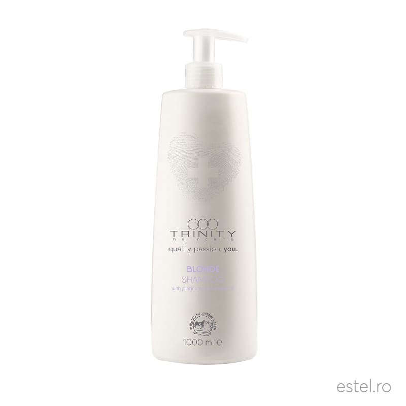 Sampon nuantator anti yellow pentru nuante reci de blond essentials blonde trinity haircare, 1000 ml