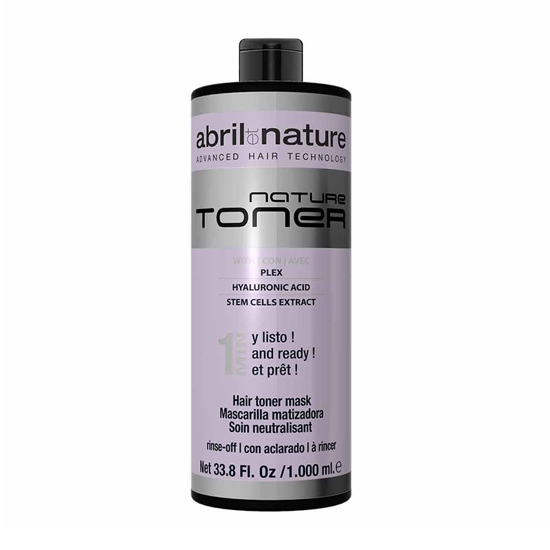 Masca nuantatoare cu acid hialuronic pentru par nature tonner abril et nature 13.7 blond ultra deschis violet, 1000 ml