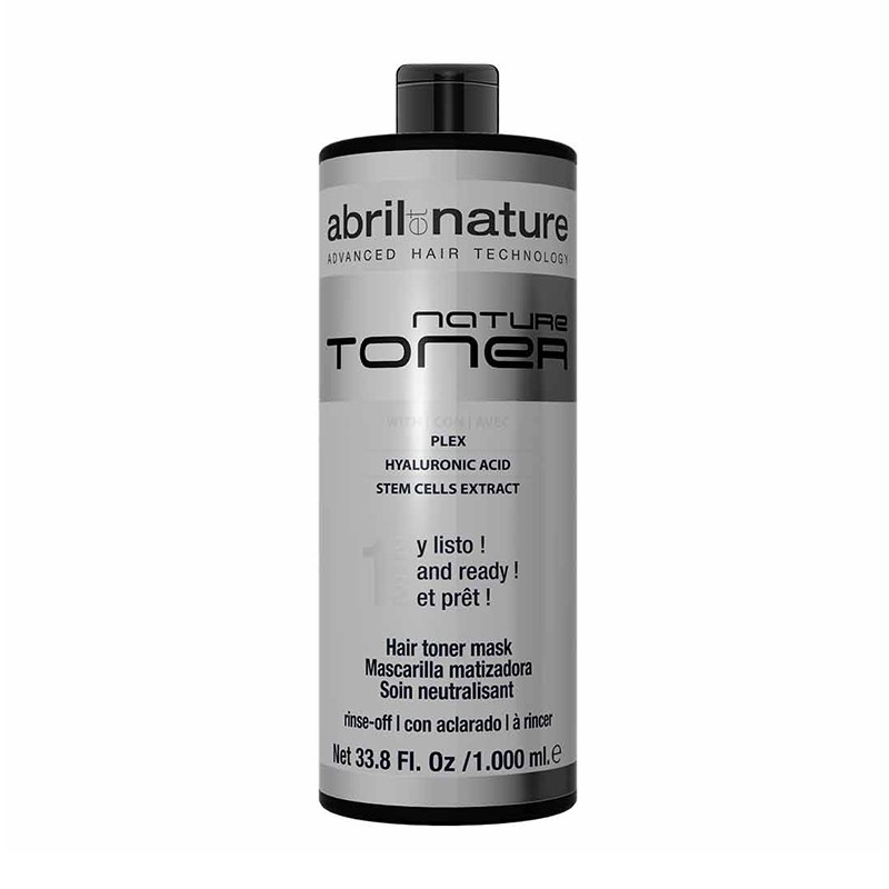 Masca nuantatoare cu acid hialuronic pentru par Nature Tonner Abril et Nature 12.8 Blond foarte deschis bej-perlat, 1000 ml 1000​ poza noua reduceri 2022