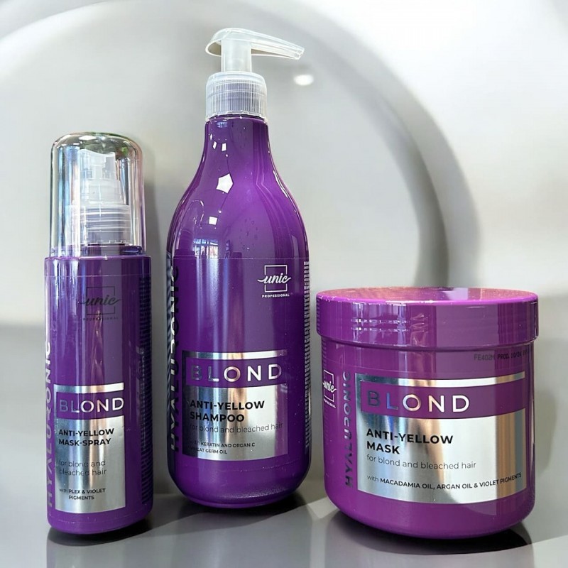 Masca-spray anti yellow pentru par blond Blond Hyaluronic Unic Professional, 150 ml - 1 | YEO