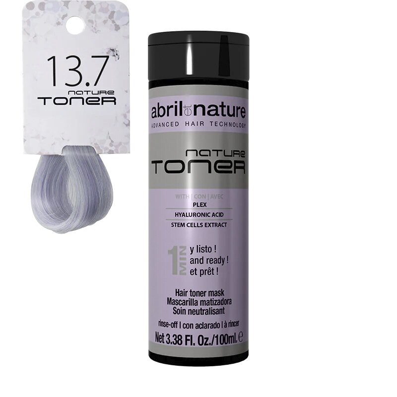 Masca nuantatoare cu acid hialuronic pentru par nature tonner abril et nature 13.7 blond ultra deschis violet, 100 ml