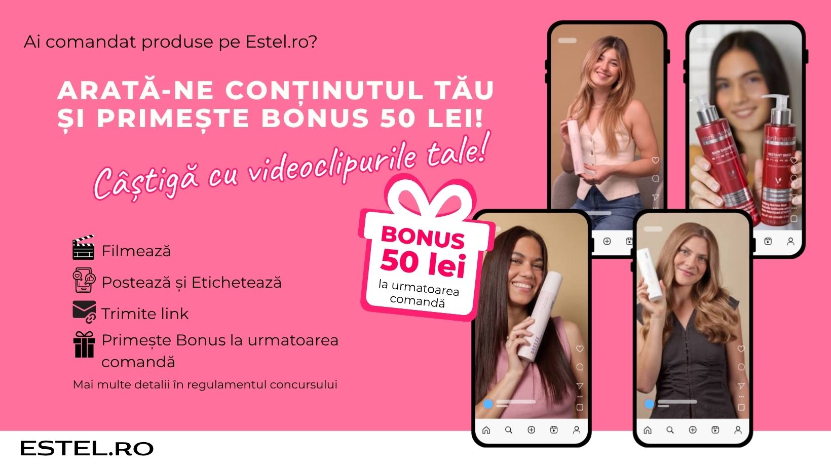 Câștigă bonus 50 LEI cu Reel-urile tale!