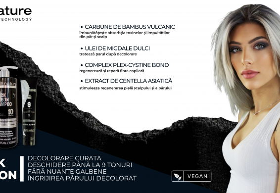 Black Carbon Abril et Nature produse pentru o decolorare curata pana la 9 tonuri fara nuante galbene